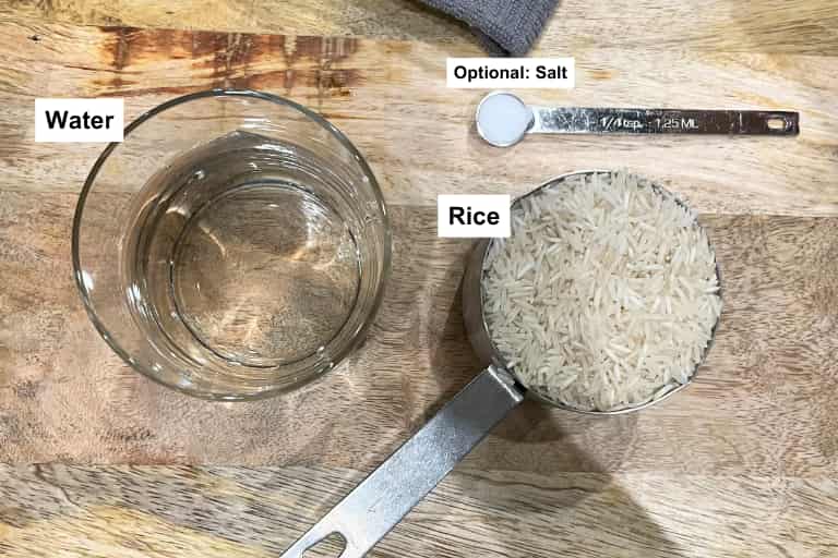 Basmati rice, water and salt.