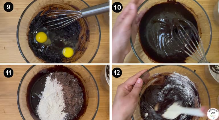 How to make fudgy brownies - stepwise.