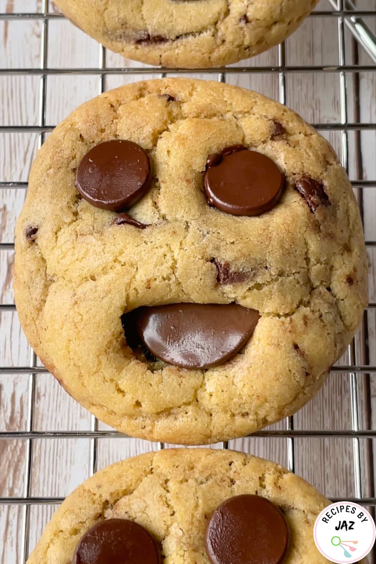 Happy face chocolate chip cookie.