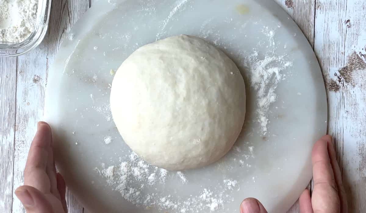 Homemade pizza dough.