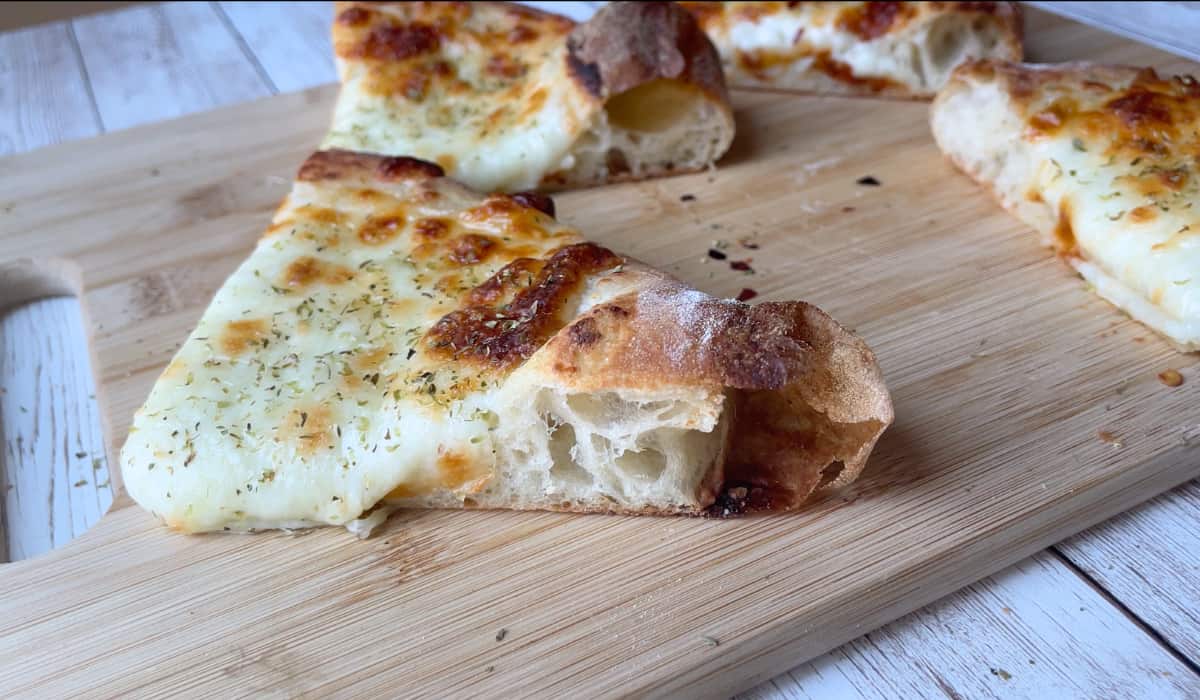 Slice of personal pizza.
